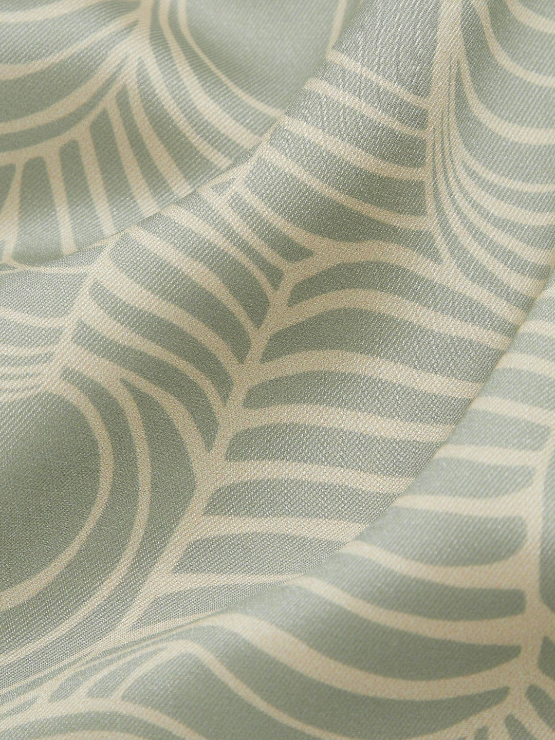 Wave Print Cuban Collar Shirt in Sage Green | Reiss Men Recommended