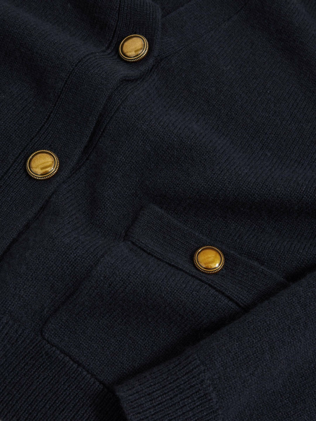 Wool-Cashmere Button Cardigan in Navy | Reiss Women Exclusive