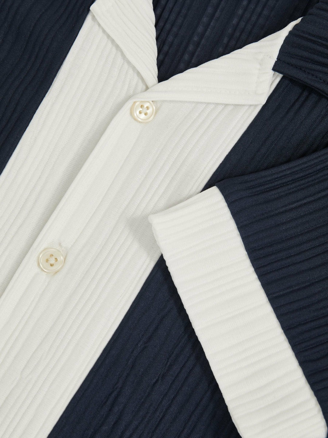 9-13 yrs Plissé Colour-Block Shirt in Navy/White | Reiss Children & Baby Popular