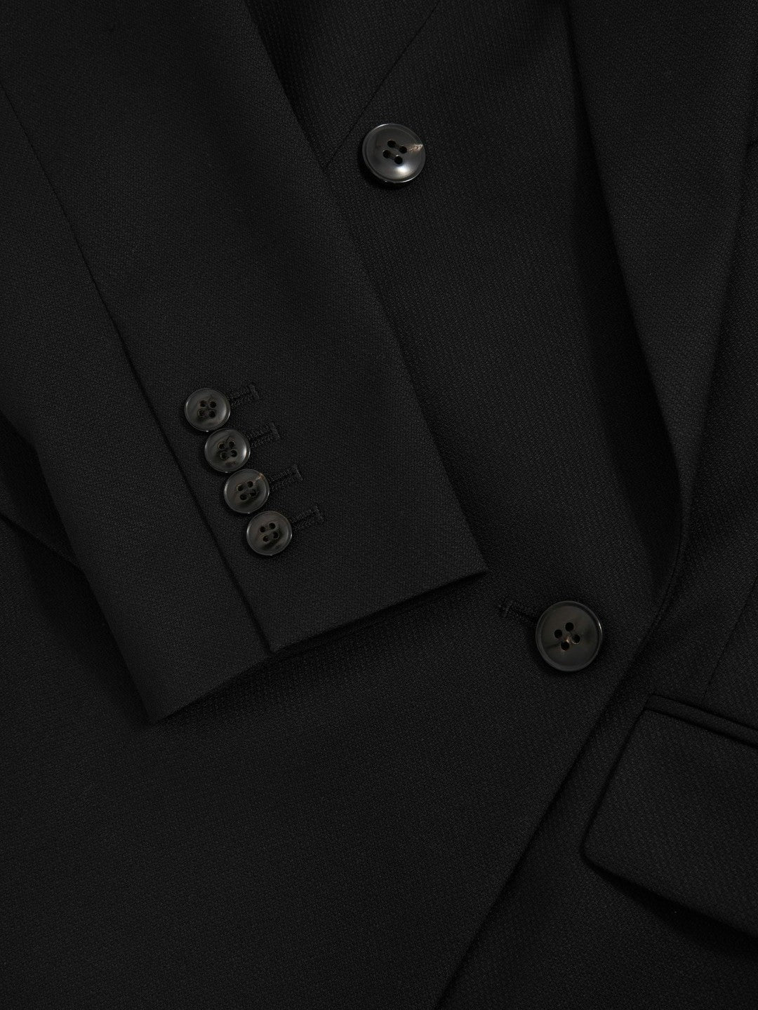 Wool Blend Double Breasted Suit Blazer in Black | Reiss Women New