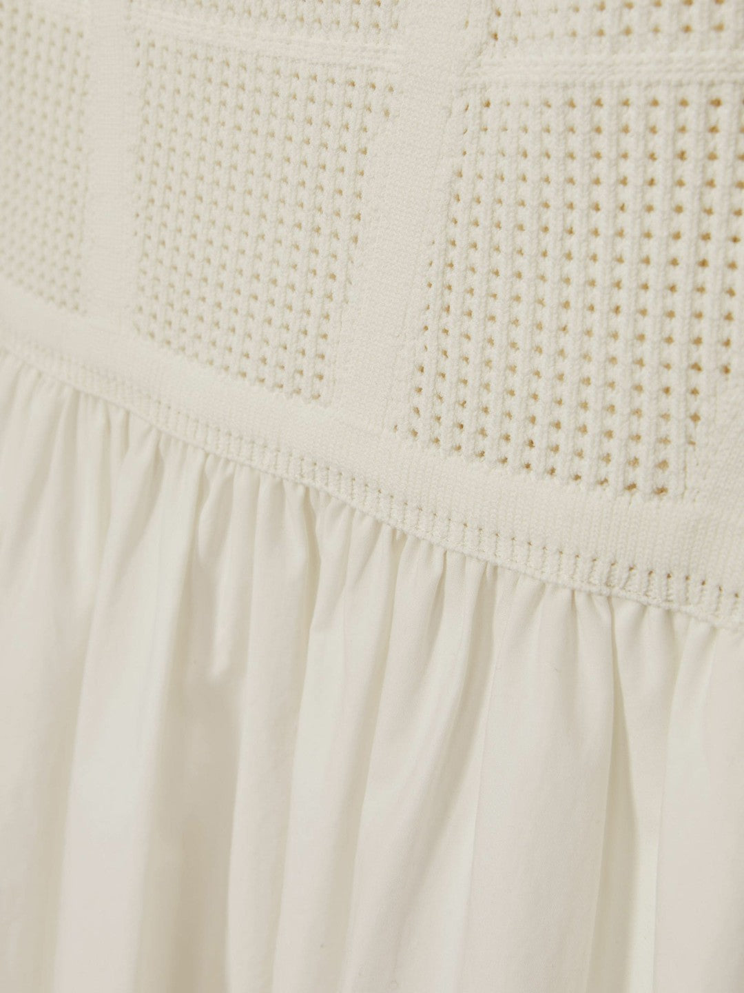 Perforated-Knit Cotton-Skirt Midi Dress in Ivory | Reiss Women Best Seller