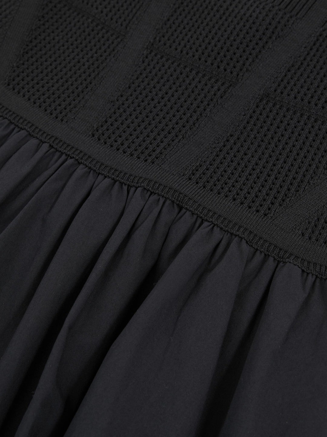 Perforated-Knit Cotton-Skirt Midi Dress in Navy | Reiss Women Exclusive