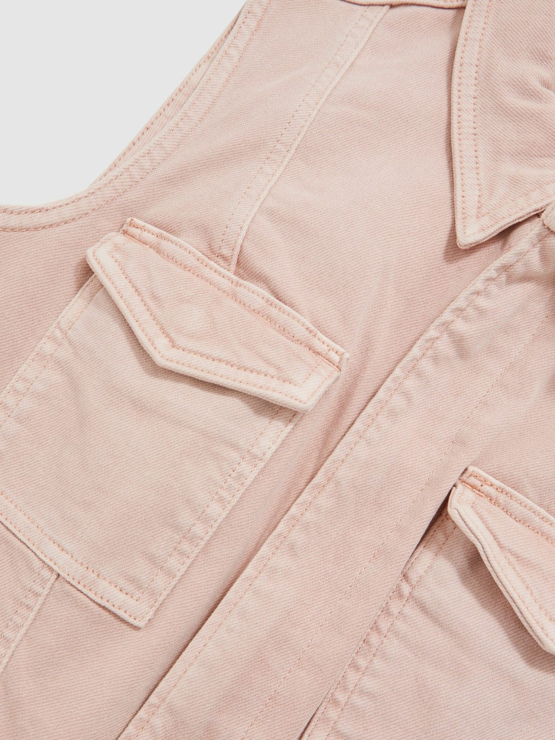 Good American Denim Zipped Mini Dress in Petal Pink | Reiss Women Recommended