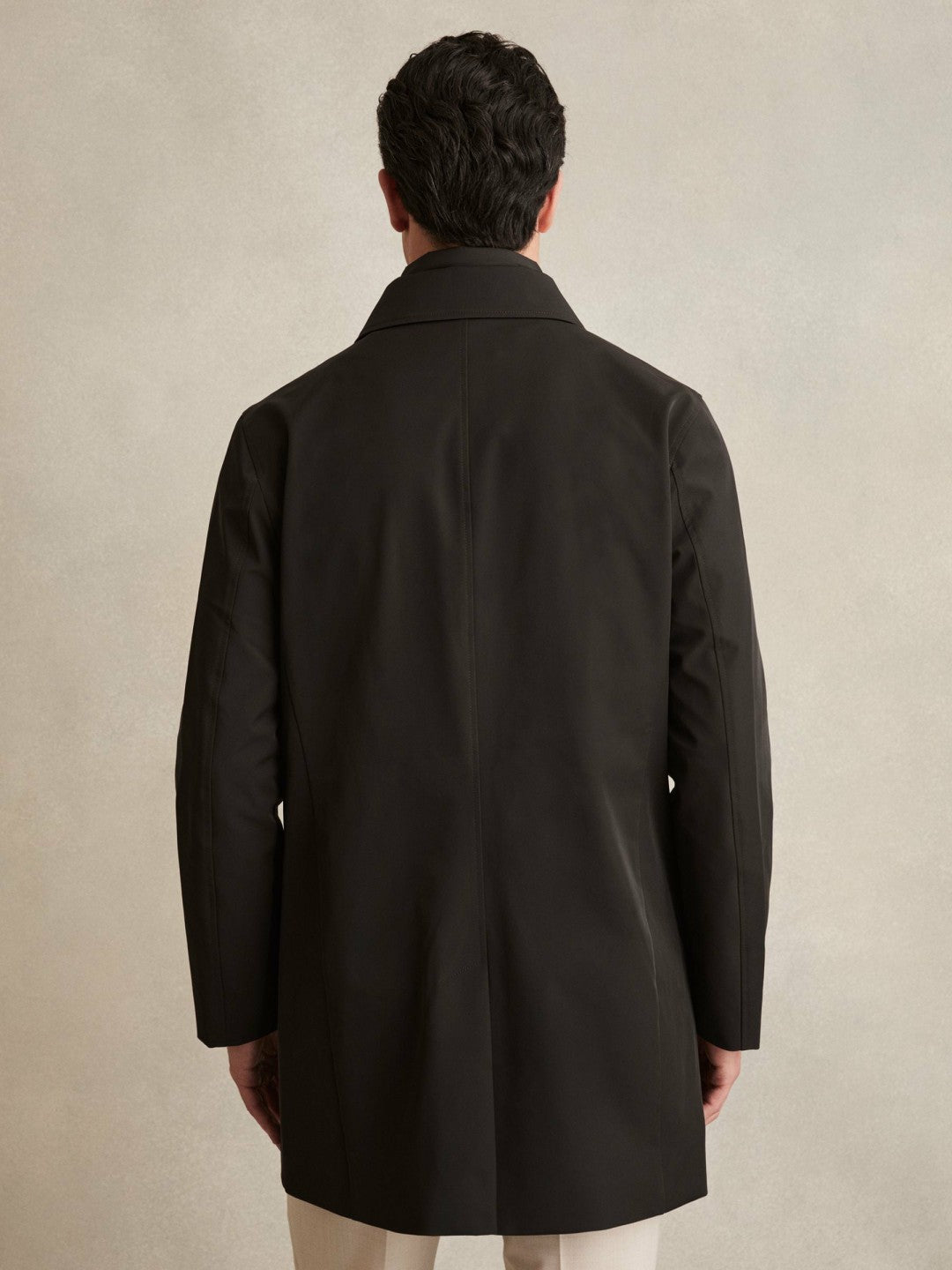 Hybrid Removable Funnel Neck Overcoat in Brown | Reiss Men Featured