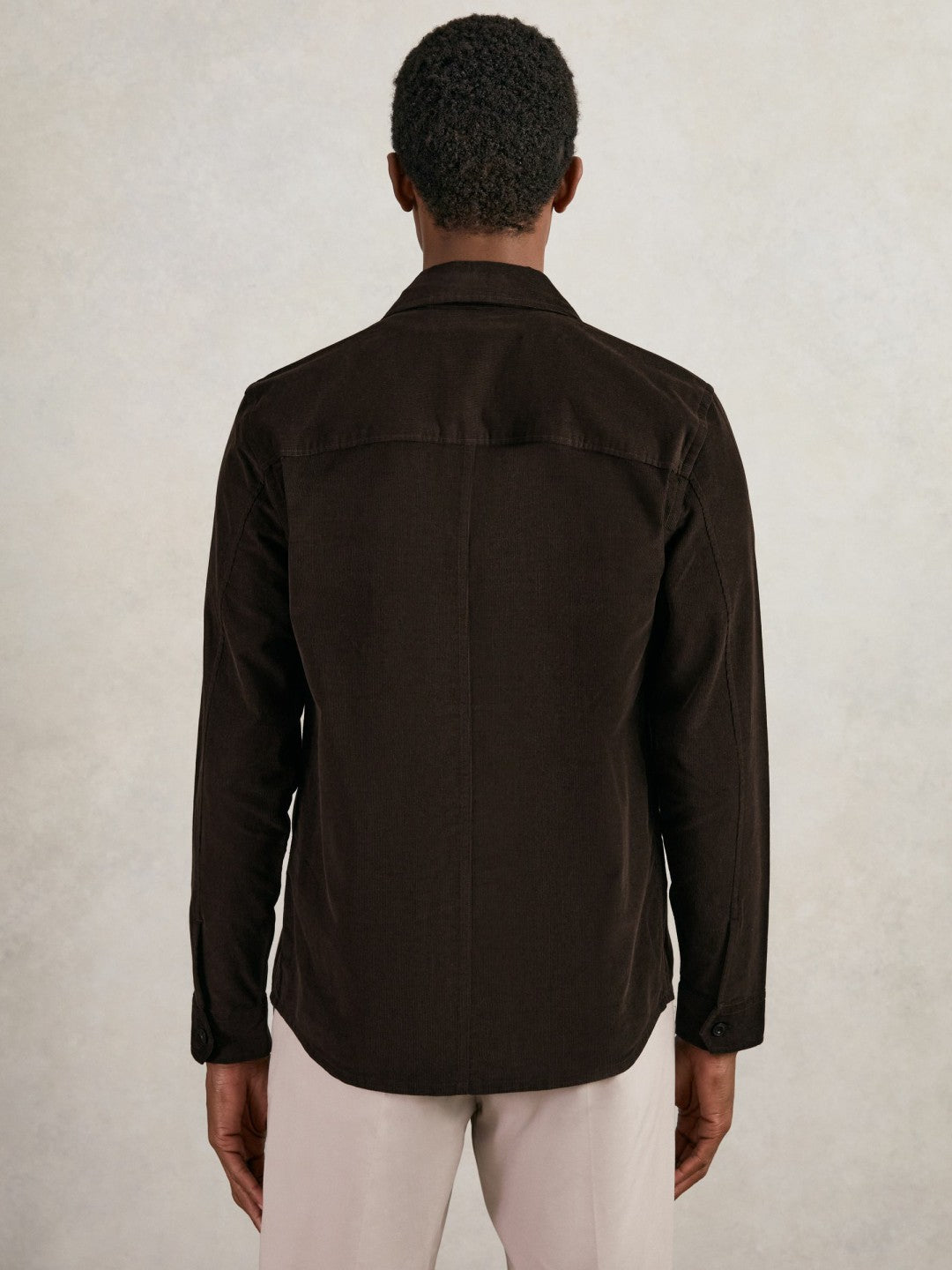 Cotton Corduroy Twin-Pocket Overshirt in Brown | Reiss Men Exclusive