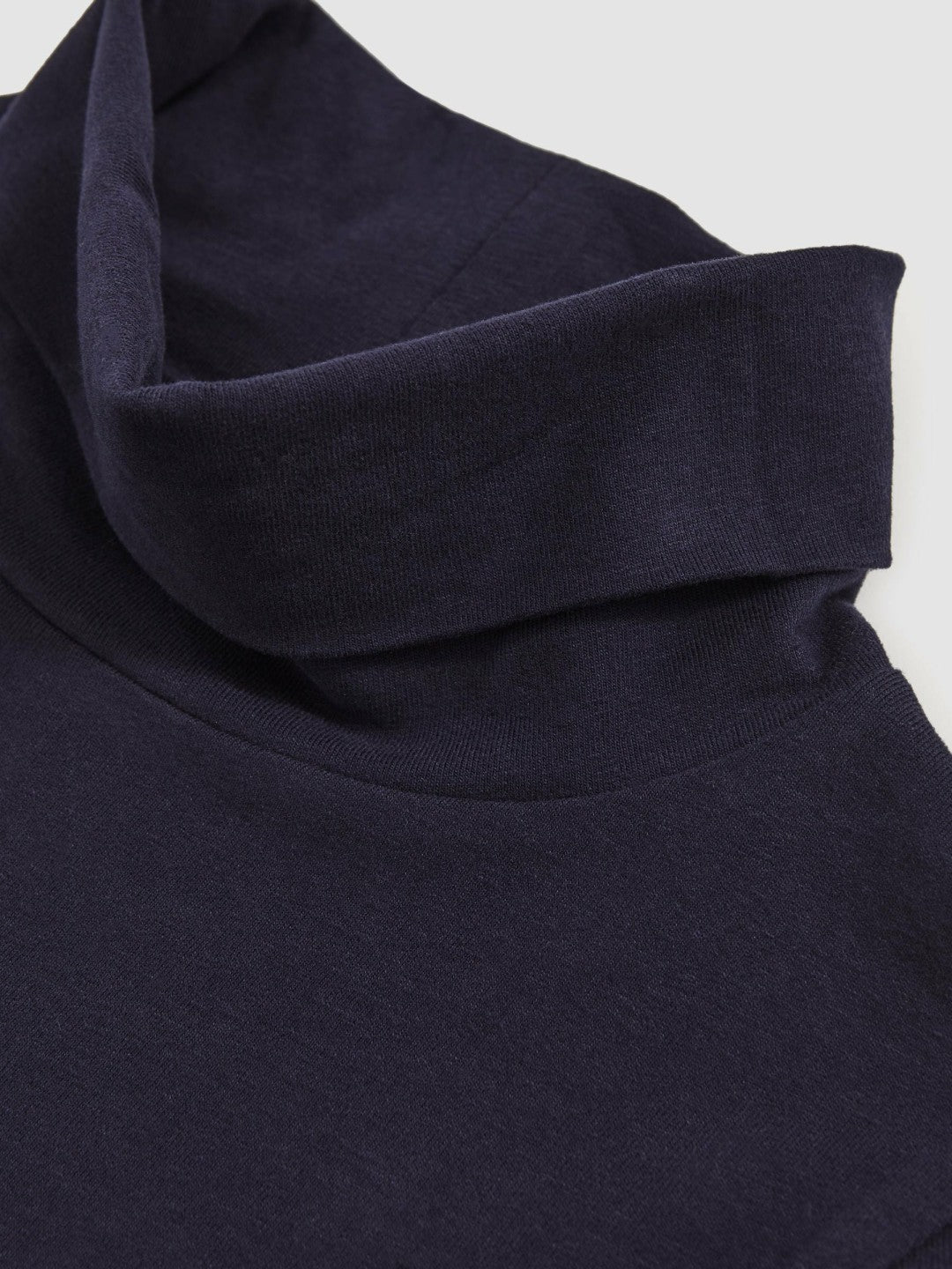 3-9 yrs Cotton-Jersey Roll-Neck Top with Stretch in Navy | Reiss Children & Baby Featured
