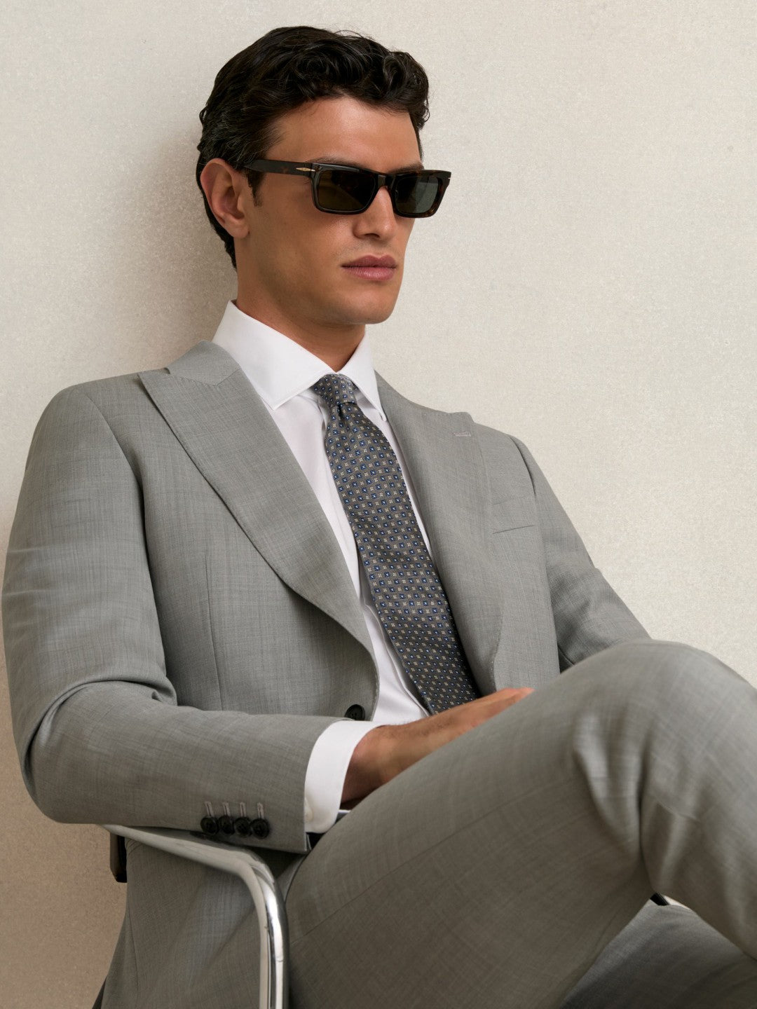 Slim-Fit Wool Single Breasted Suit Blazer in Mid Grey | Reiss Men Signature
