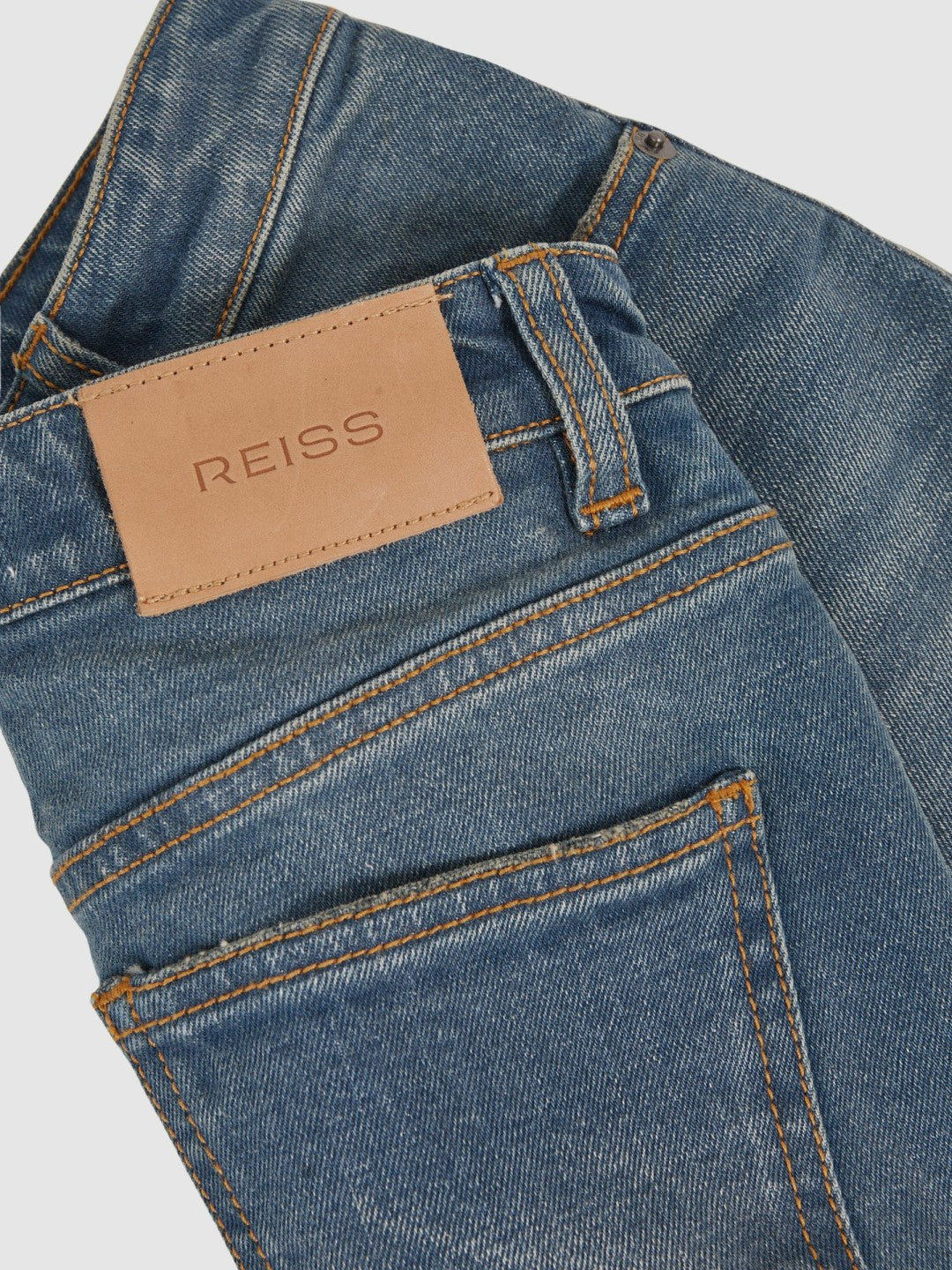 9-13 yrs Straight-Leg Turn-Up Jeans in Blue | Reiss Children & Baby Signature