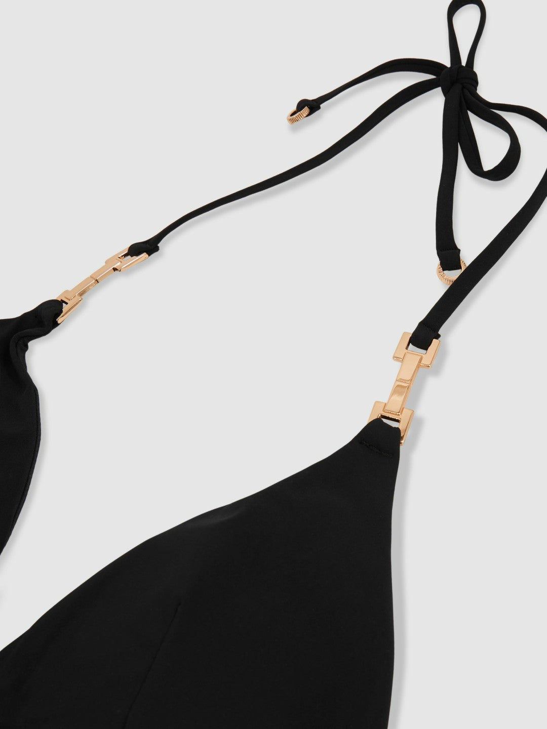Triangle Halter Neck Bikini Top in Black | Reiss Women Featured