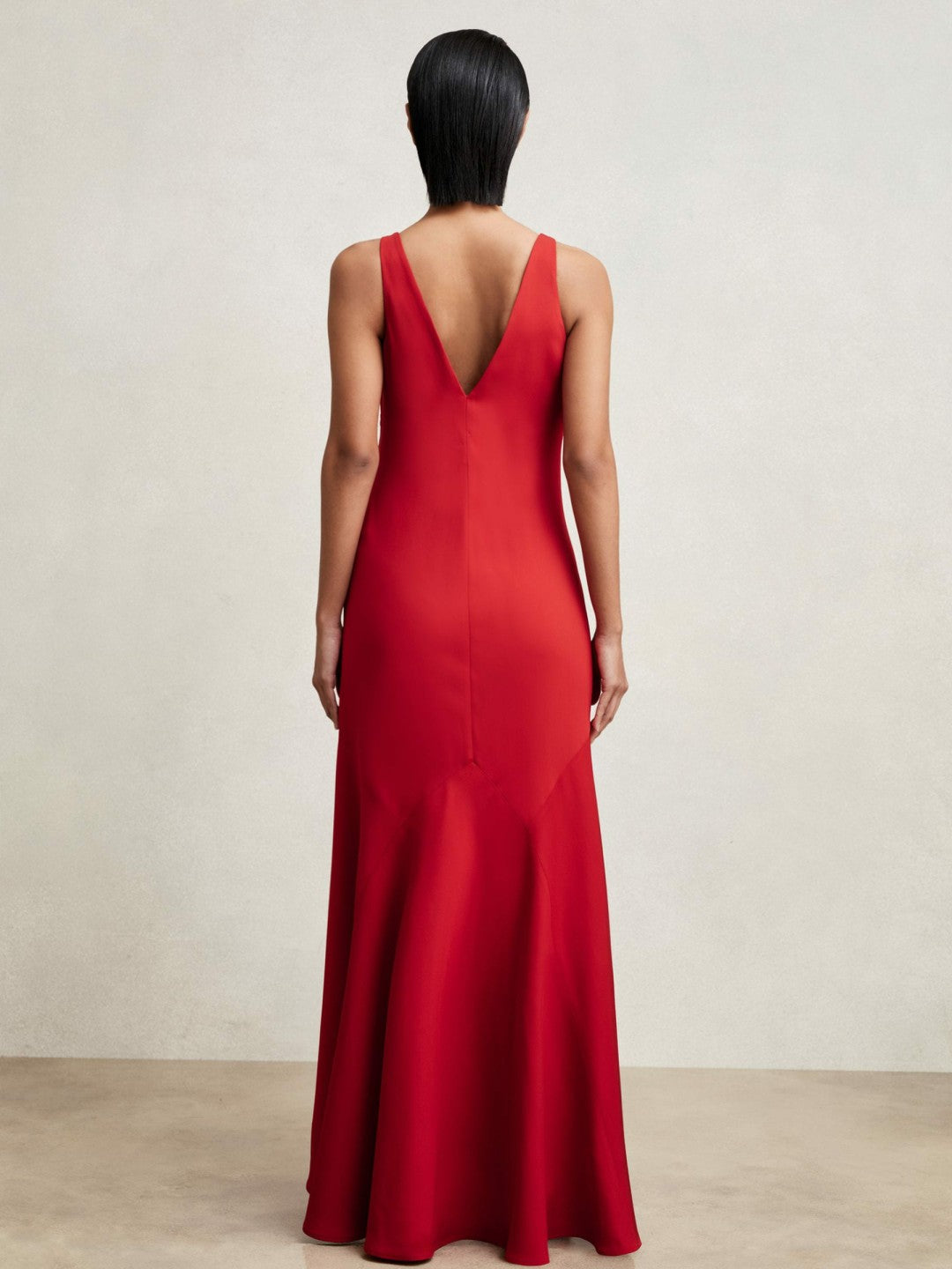 Cowl-Neck Sleeveless Maxi Dress in Red | Reiss Women Recommended