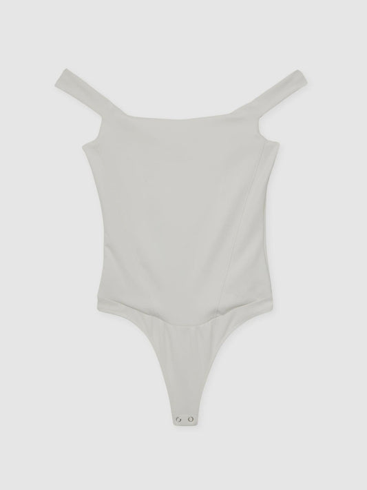 Scuba Corset Bodysuit in White | Reiss Women Signature