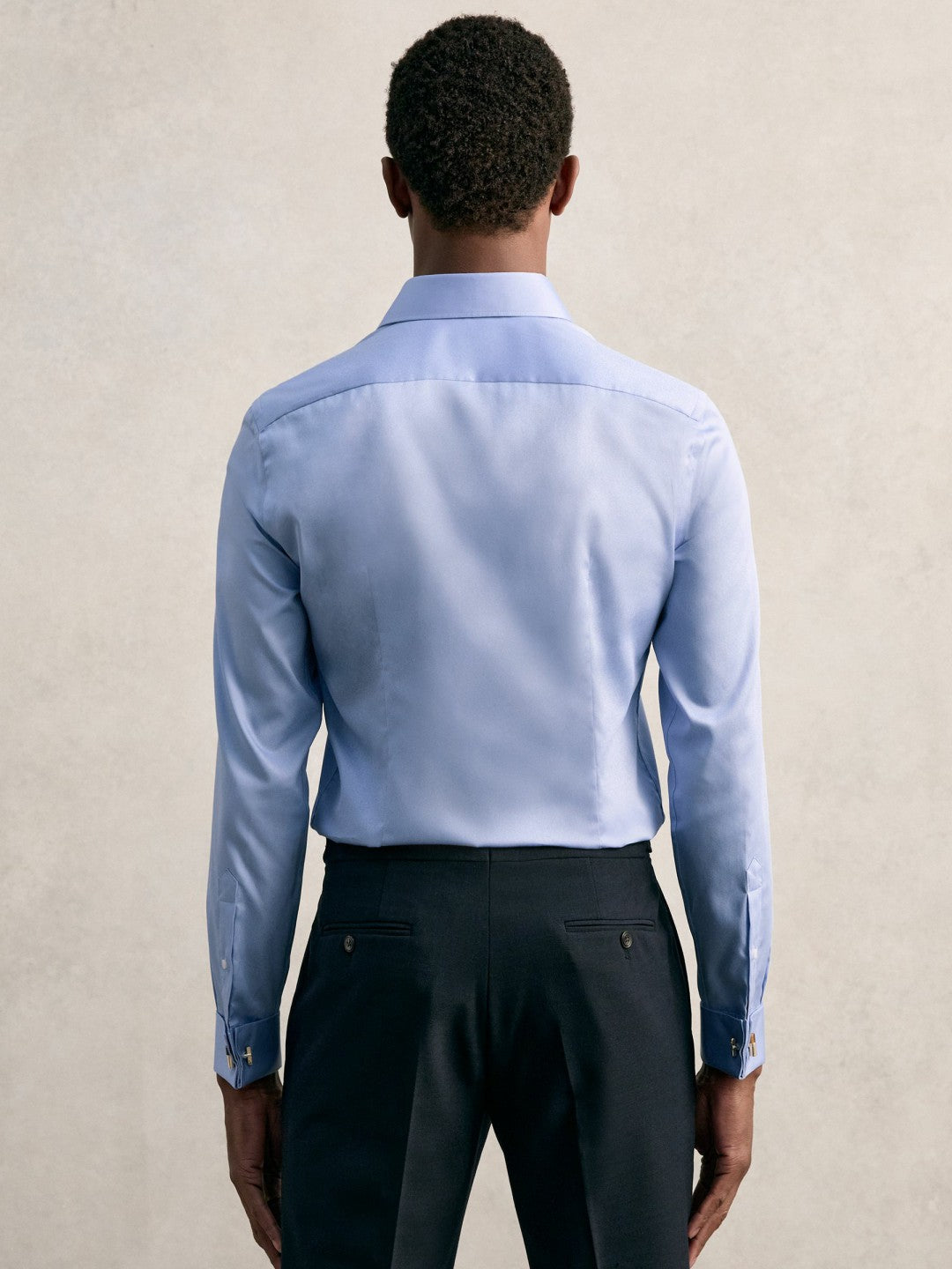 Slim Fit Slim-Fit Cotton-Sateen Shirt in Mid Blue | Reiss Men Recommended