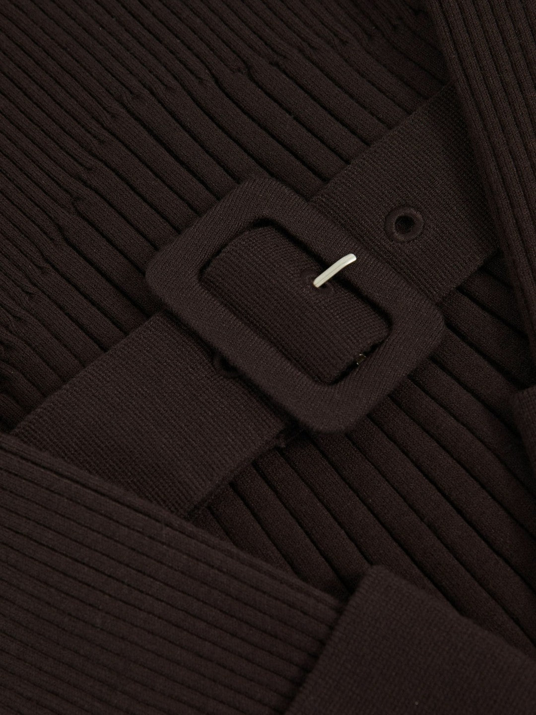 3-9 yrs Rib-Knit Roll-Neck Belted Dress in Chocolate | Reiss Children & Baby Trending