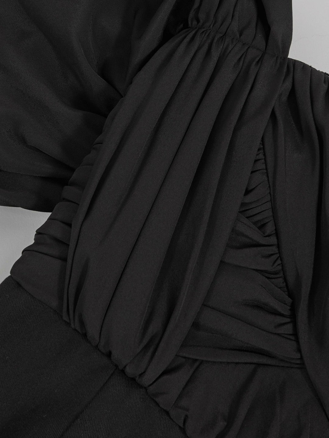 Bardot Sculpted Bodice Midi Dress With Linen in Black | Reiss Women Premium