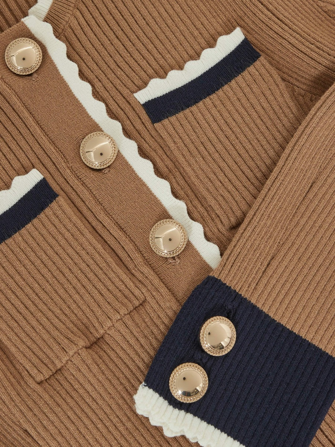 9-13 yrs Scallop-Trim Rib-Knit Dress in Camel | Reiss Children & Baby Best Seller
