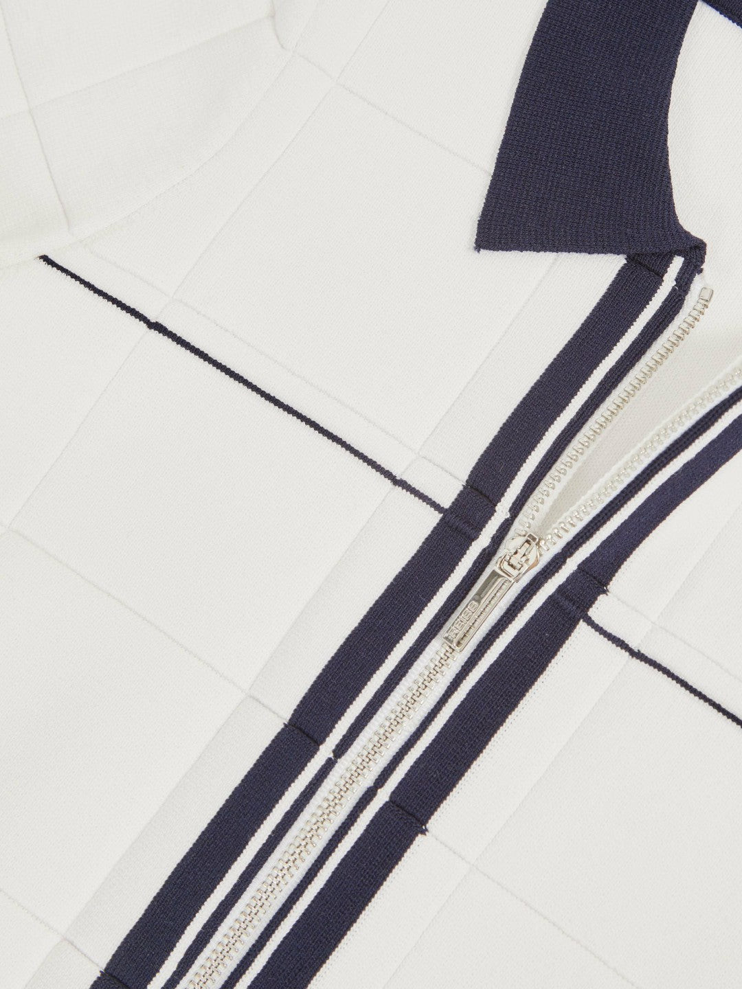 3-9 yrs Tipped Knit Zip-Through Shirt in White/Navy | Reiss Children & Baby Featured