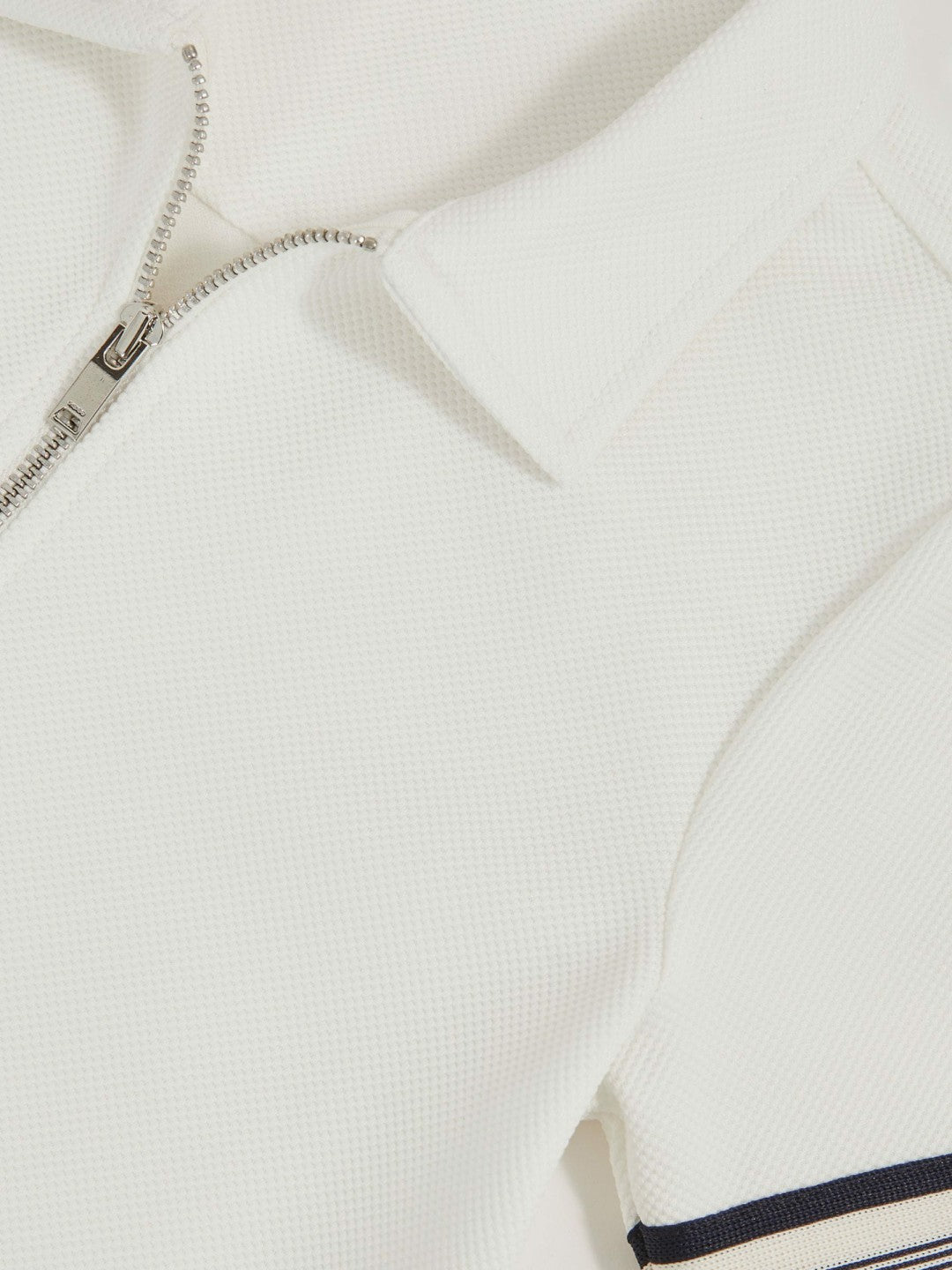 9-13 yrs Textured Half Zip Polo Shirt in White | Reiss Children & Baby Recommended
