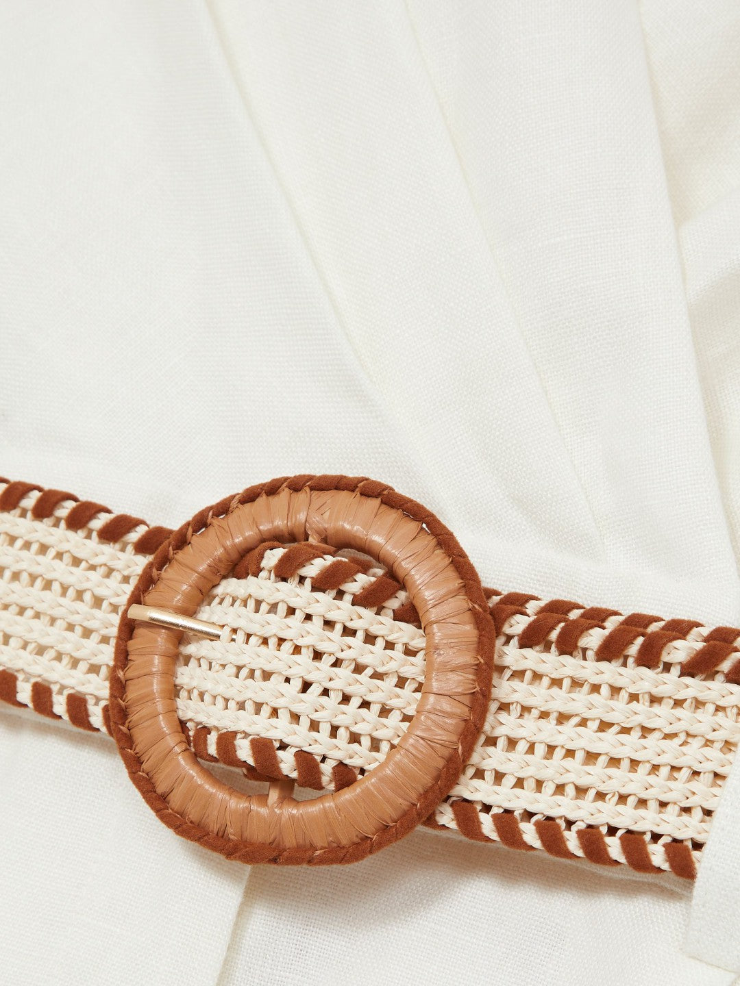 Linen Belted Sleeveless Wrap Playsuit in Cream | Reiss Women Signature