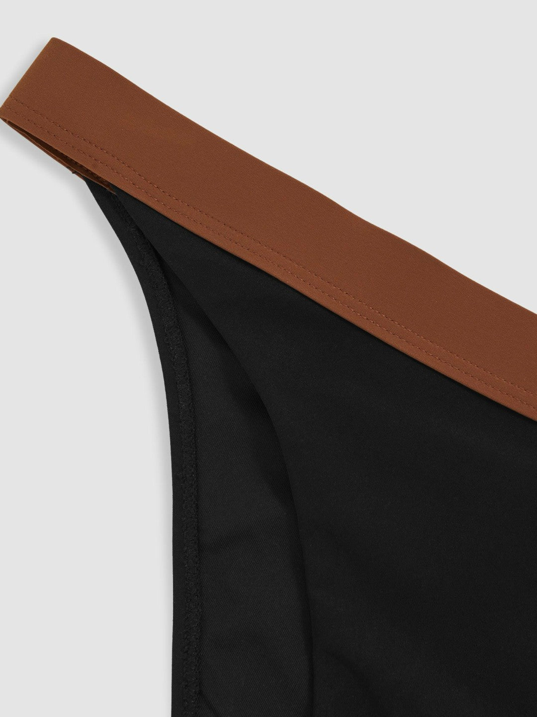 Contrast-Trim Bikini Bottoms in Black/Tan | Reiss Women Trending