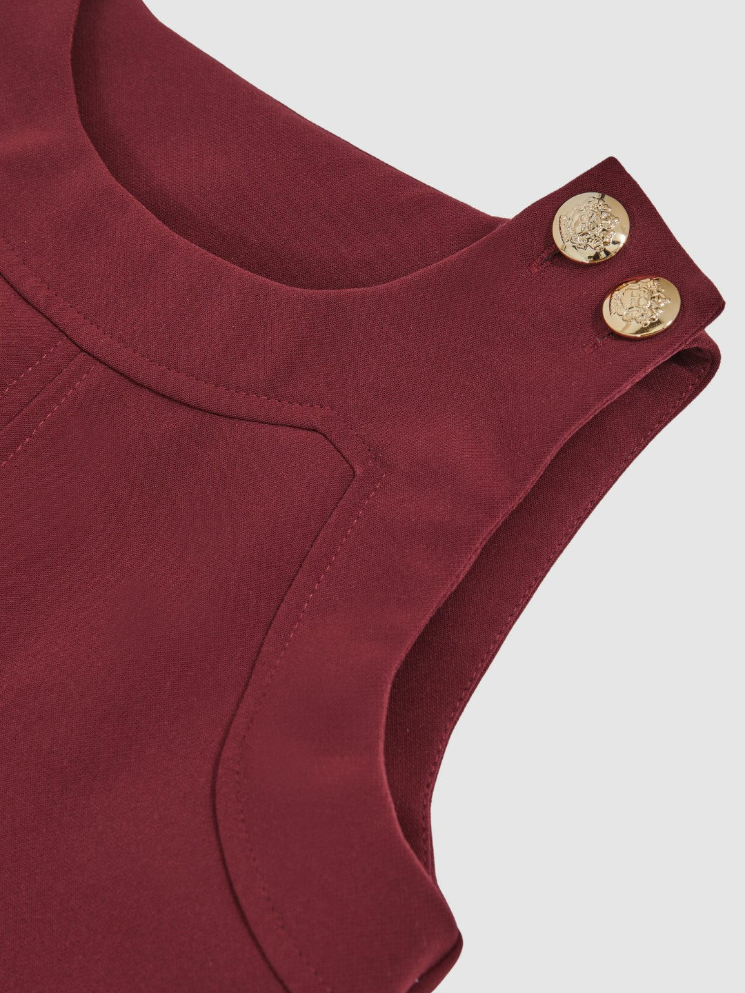 3-9 yrs Button-Detail Sleeveless Shift Dress in Berry | Reiss Children & Baby Popular