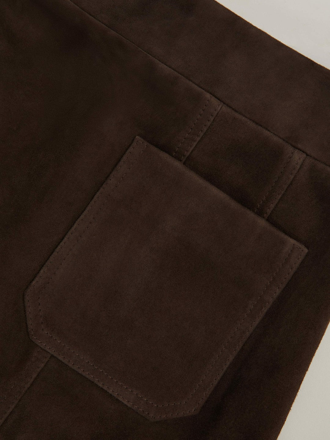 Mini Suede Patch Pocket Skirt in Chocolate Brown | Reiss Women Signature
