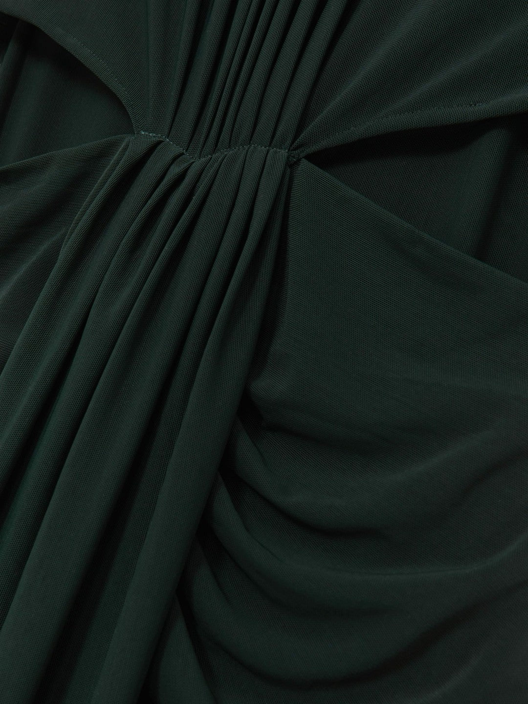 Petite Ruched Long-Sleeve Maxi Dress in Dark Green | Reiss Women Popular