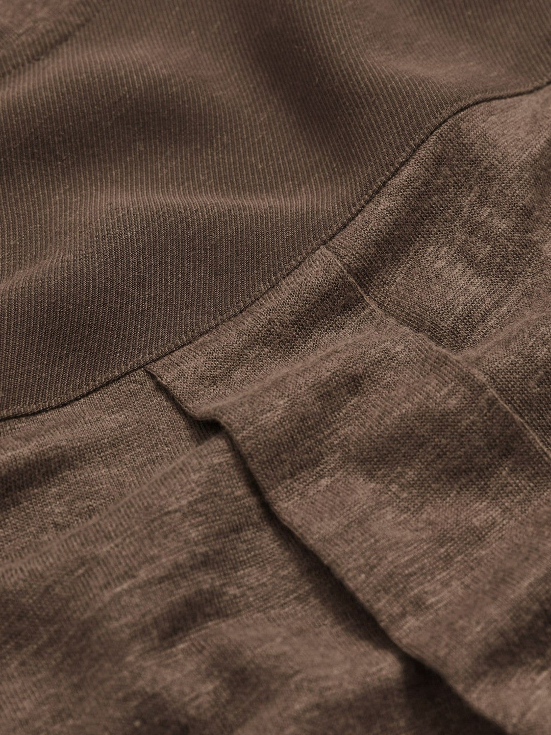 Linen V-Neck T-Shirt in Brown | Reiss Women Best Seller