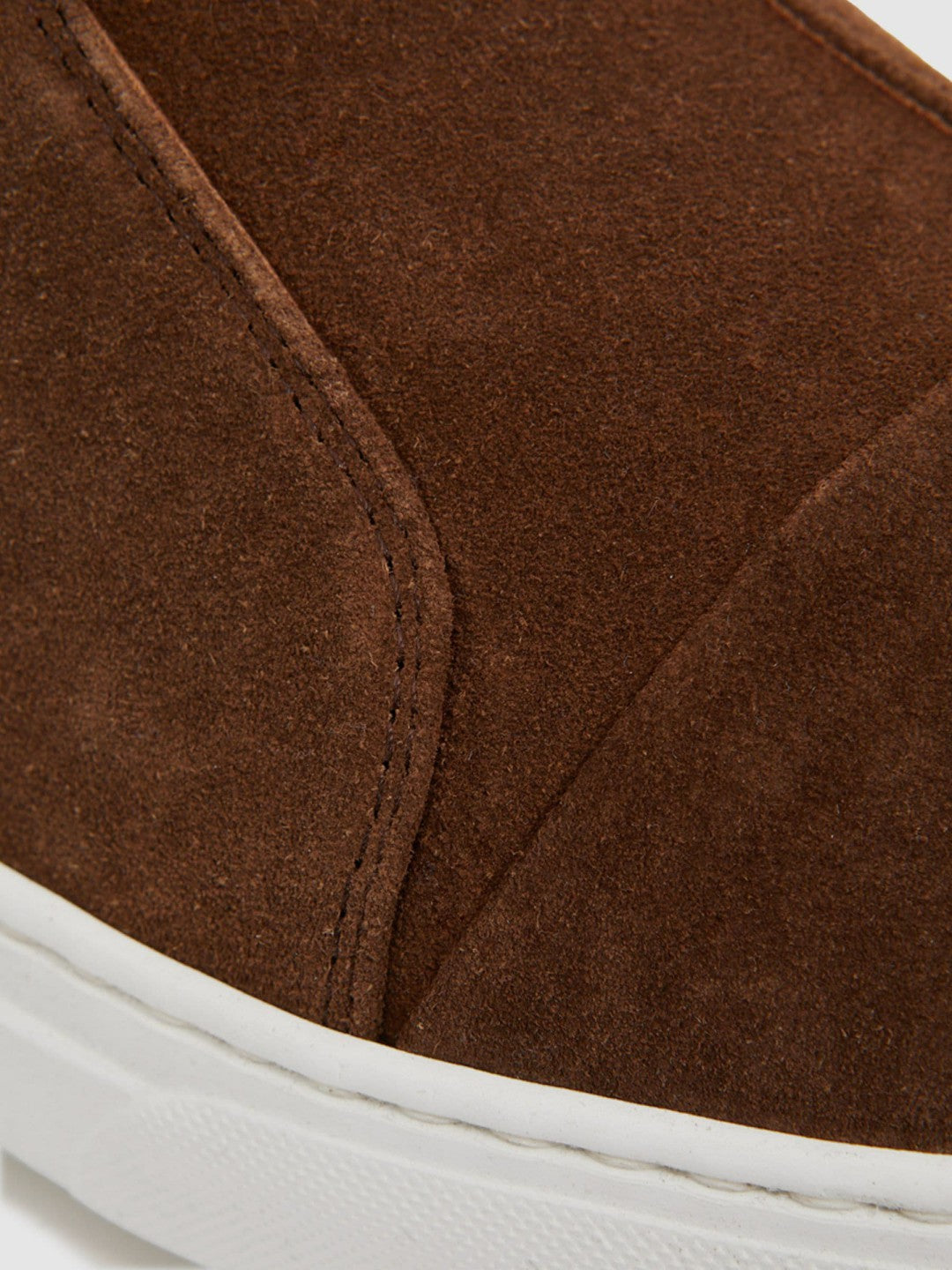 Harrys London Suede Slip On Trainers in Dark Bark Brown | Reiss Men Featured