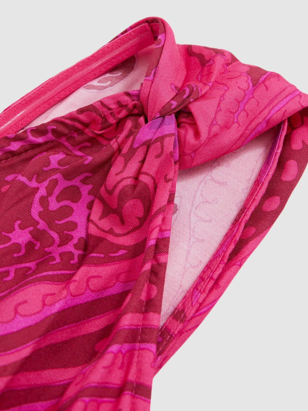 Paisley-Print One-Shoulder Midi Dress in Pink | Reiss Women Exclusive