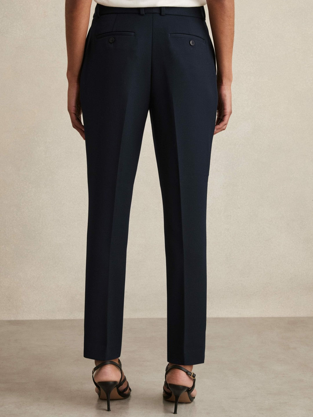 Slim Fit Suit Trousers in Navy | Reiss Women Exclusive