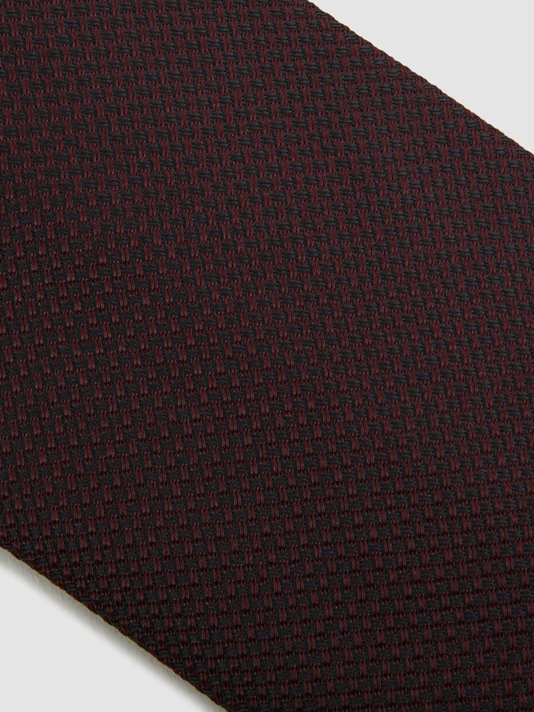 Textured Silk Blend Tie in Burgundy | Reiss Men Trending