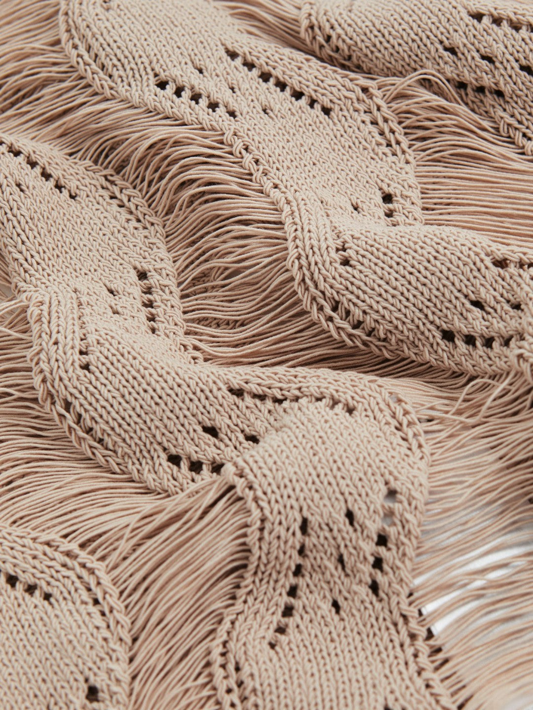 Cotton Blend Ladder Knit Top in Taupe Neutral | Reiss Women Featured