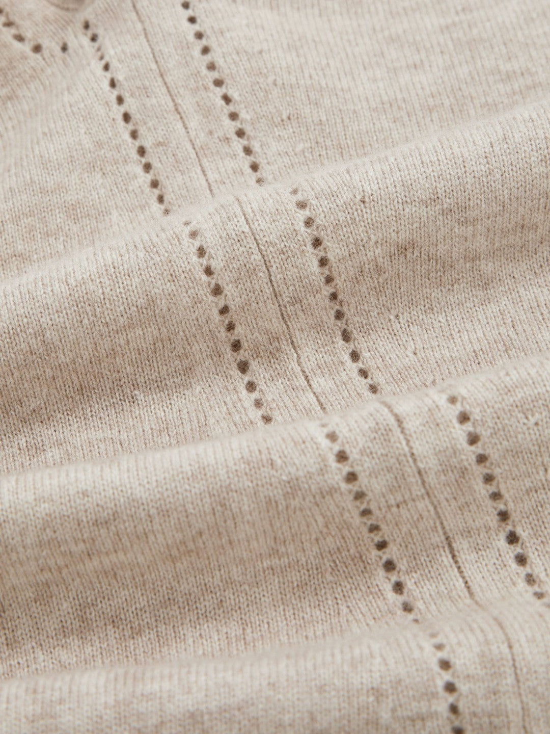 Wool-Blend Open-Stitch Jumper with Cashmere in Oatmeal Neutral | Reiss Women New