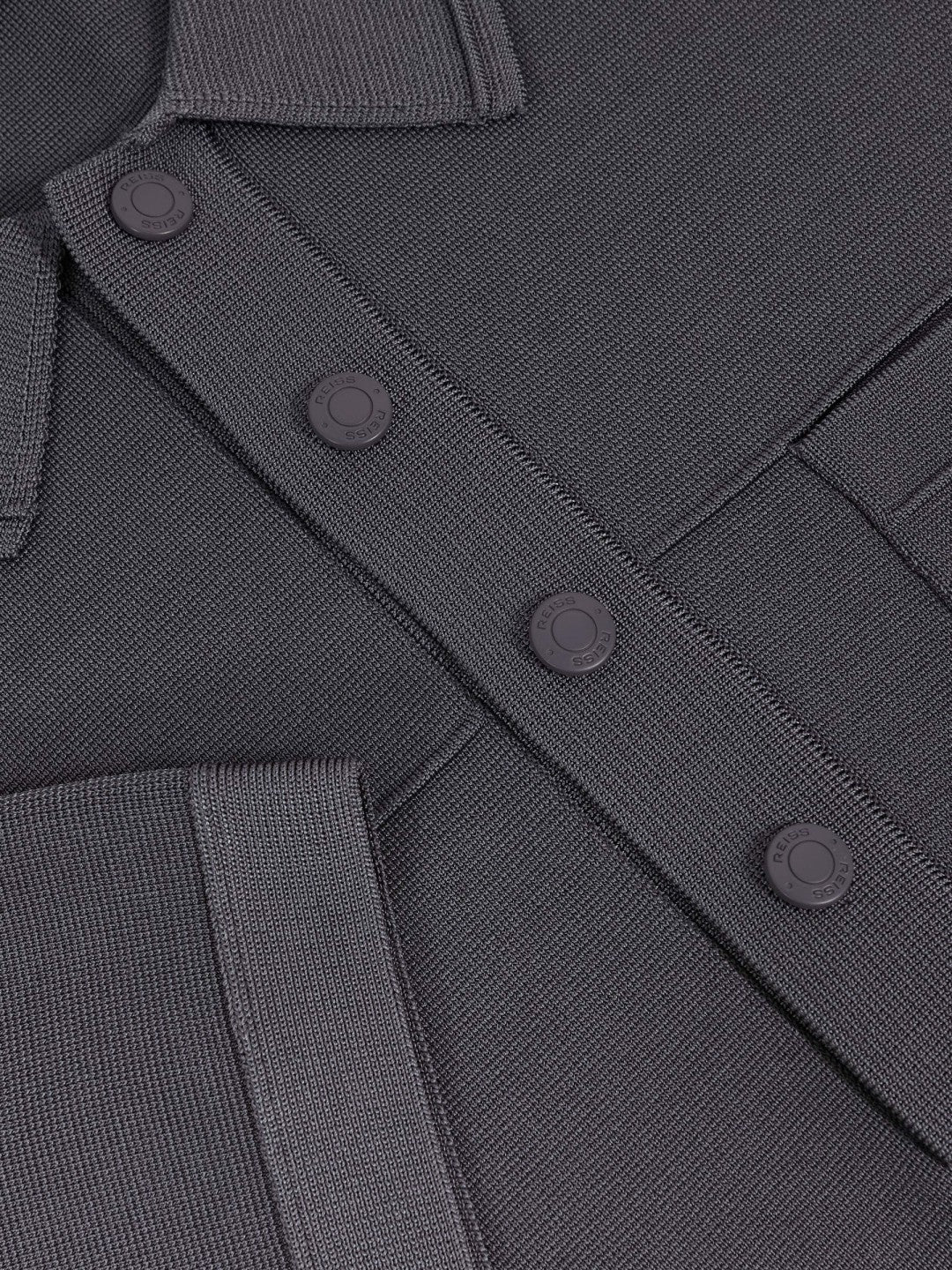 Press-Stud Seam-Detail Polo Shirt in Airforce Blue | Reiss Men Signature