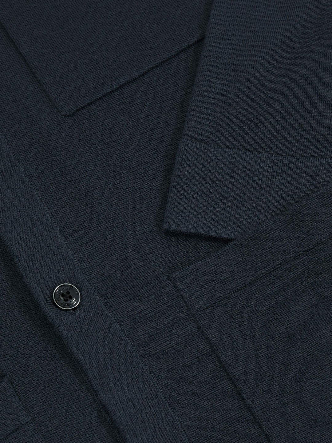 Merino Wool Button-Through Shirt in Midnight Navy | Reiss Men New