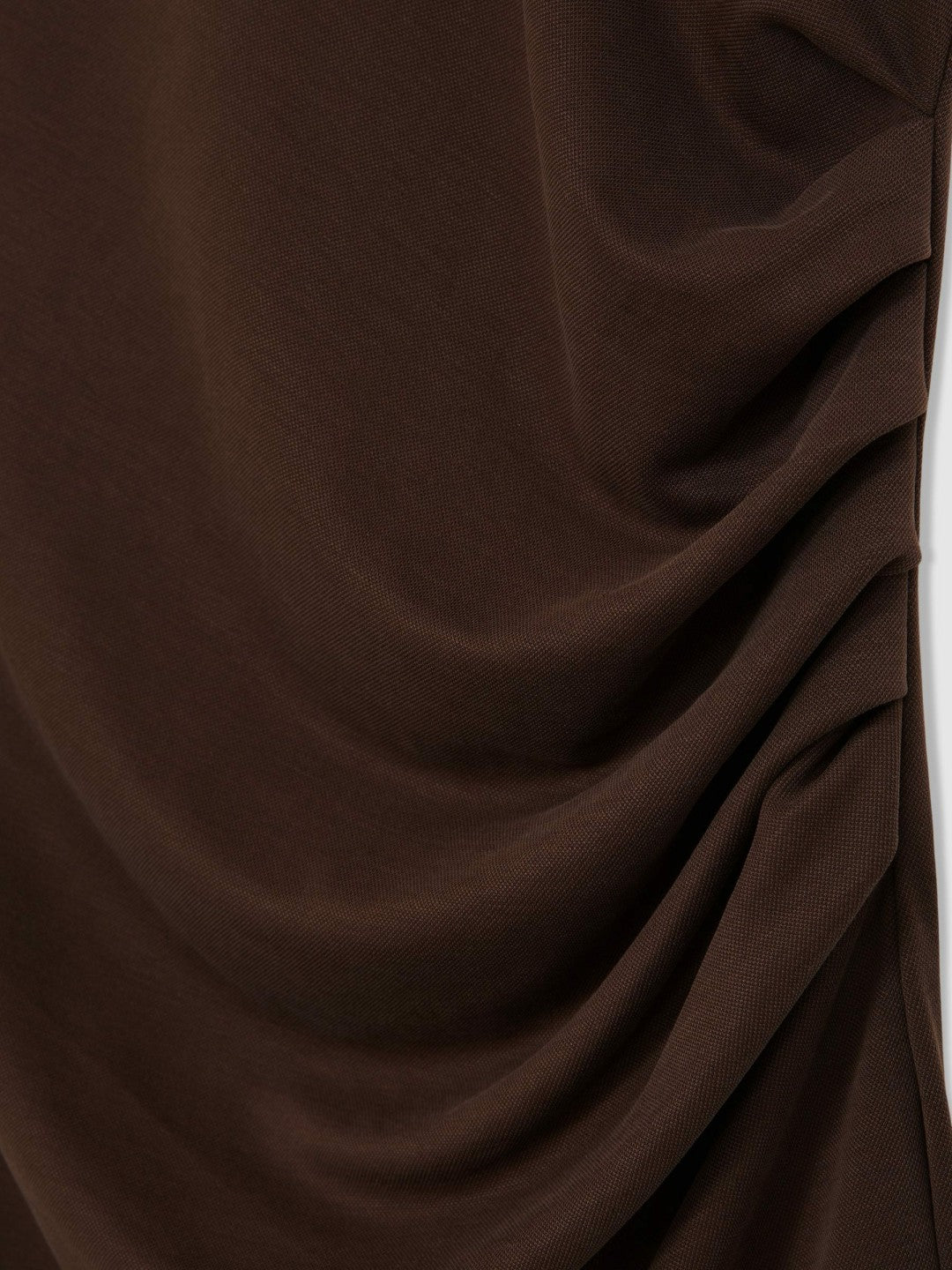 Jersey Ruched Racer Midi Dress in Chocolate Brown | Reiss Women New