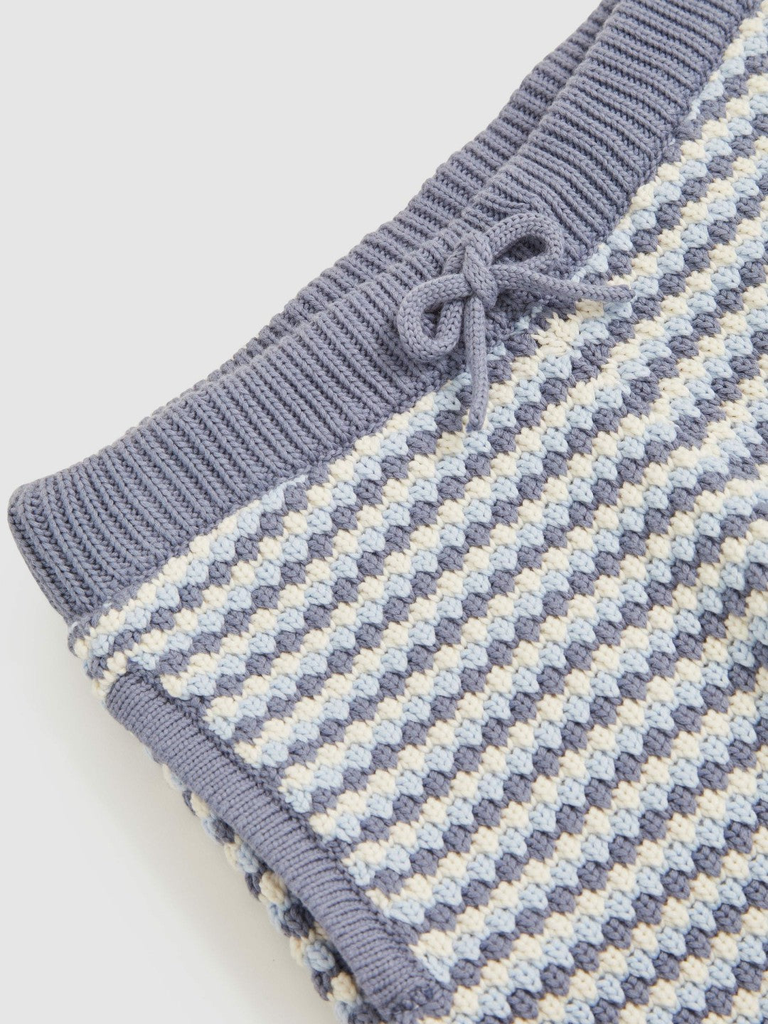 3-9 yrs Cotton-Blend Knitted Stripe Shorts in Blue/White | Reiss Children & Baby New