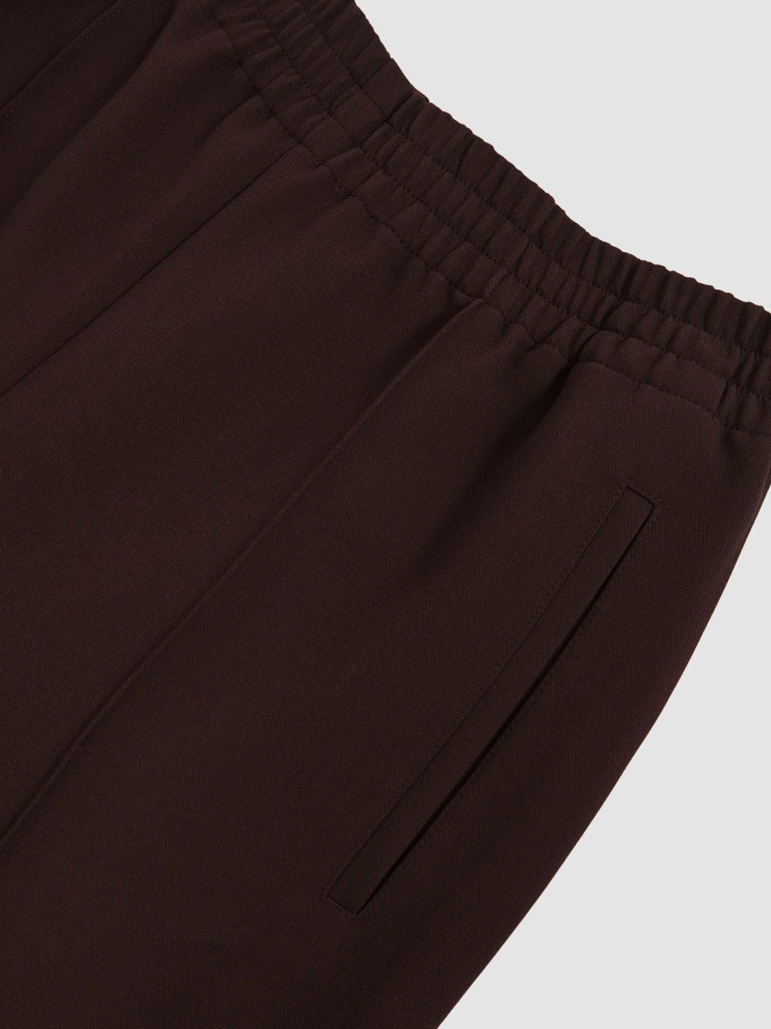 Wide Leg Elasticated Waist Trousers in Burgundy | Reiss Women Featured