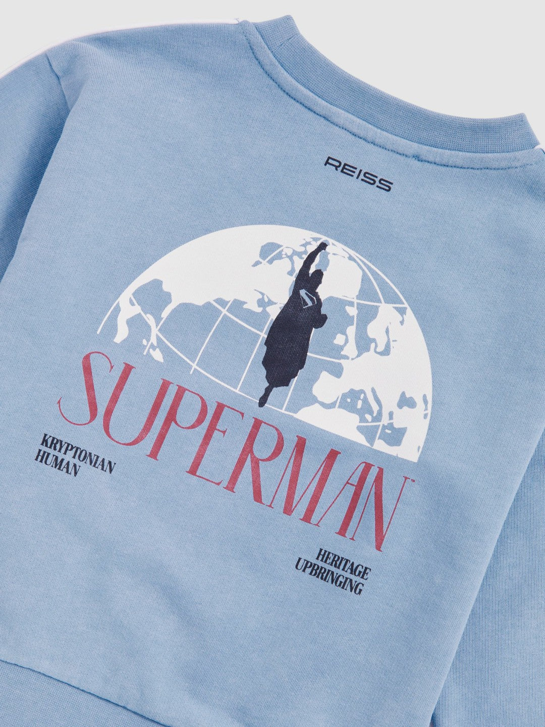13-14 yrs Superman Logo Print Sweatshirt in Light Blue | Reiss Children & Baby Signature