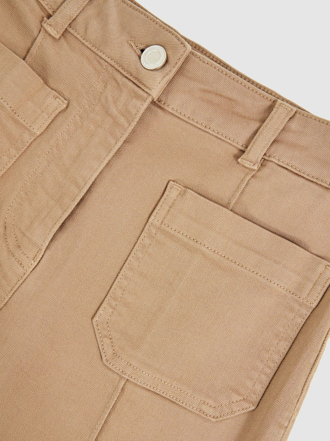 Petite Patch-Pocket Flared Jeans in Taupe Neutral | Reiss Women Premium