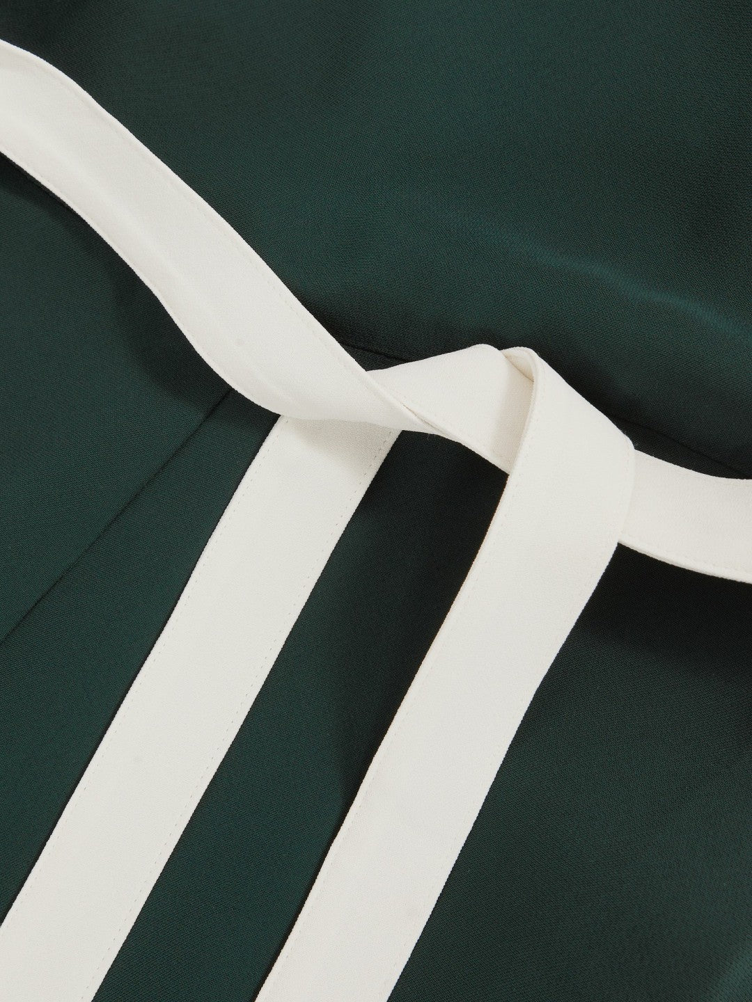 Colourblock Wide Leg Belted Jumpsuit in Dark Green/Cream | Reiss Women Premium