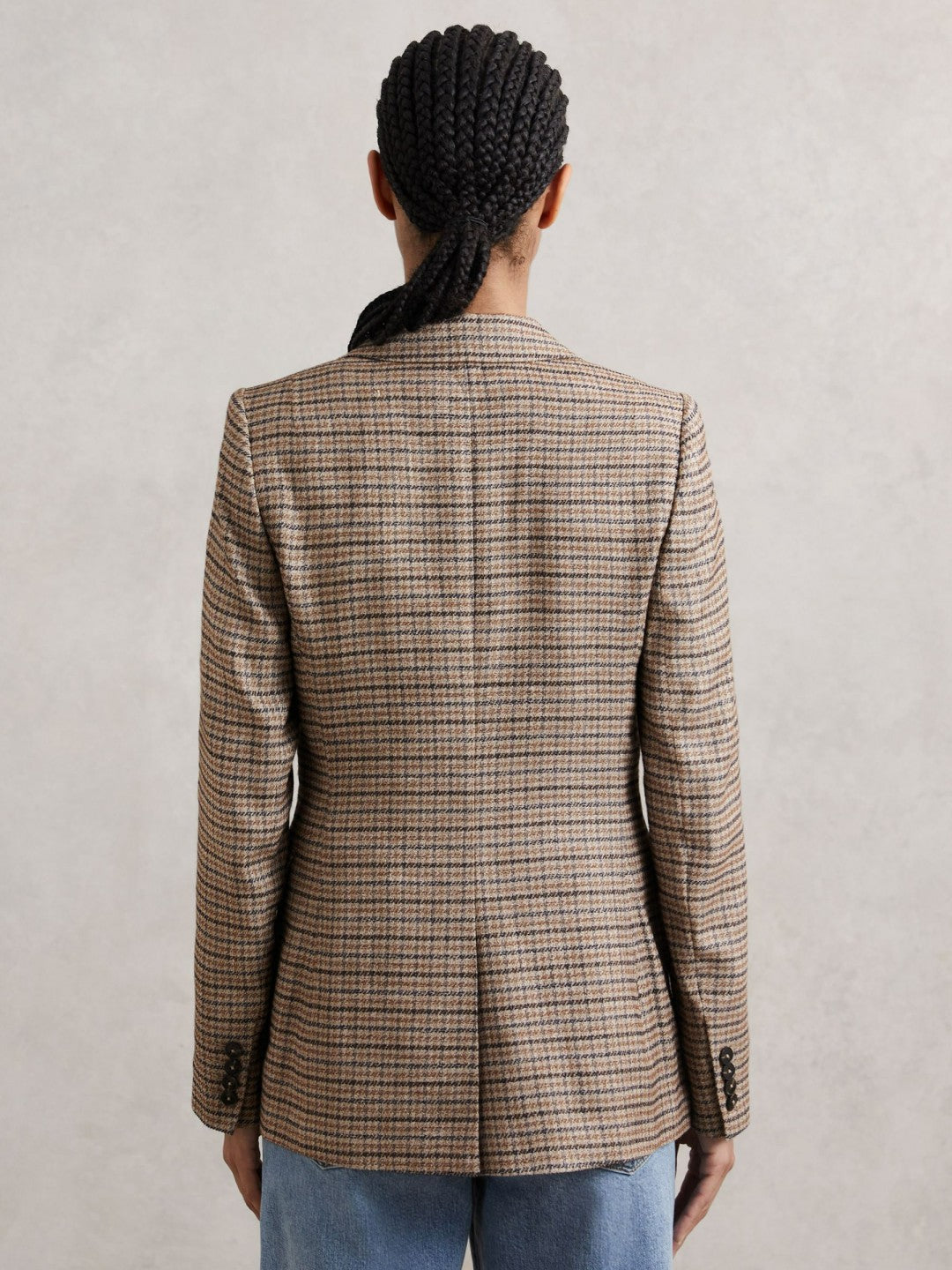 Jacket in Neutral Check | Reiss Women Exclusive