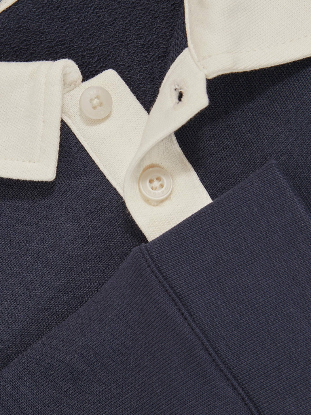Cotton Half-Button Rugby Polo Shirt in Navy/White | Reiss Children & Baby Featured