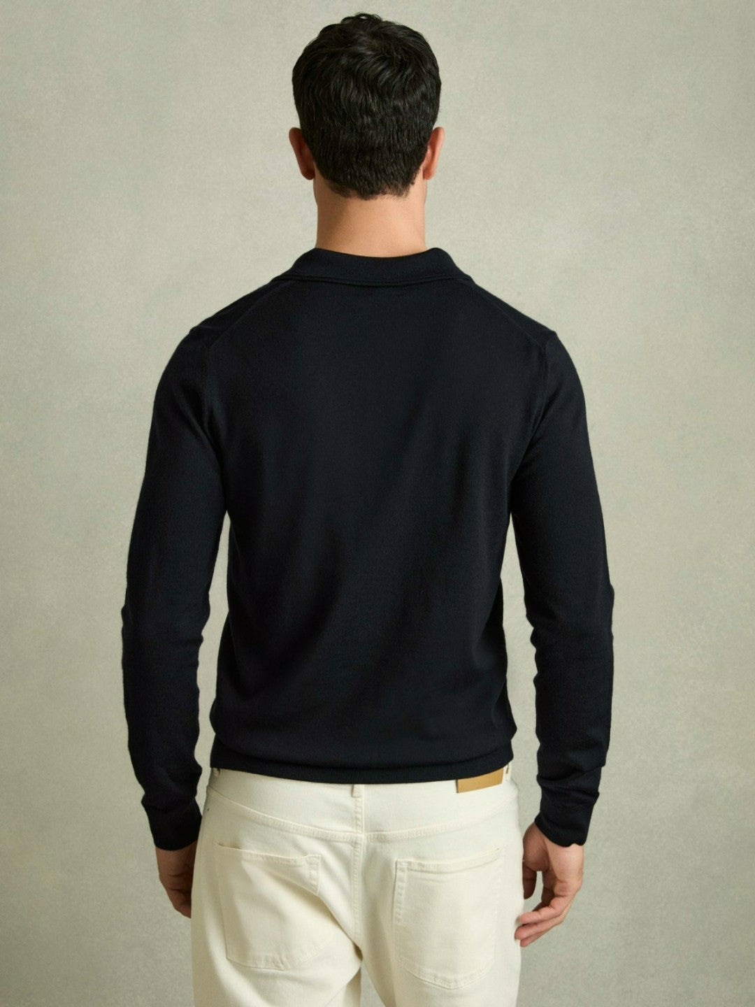 Merino Wool Polo Shirt in Navy | Reiss Men Recommended
