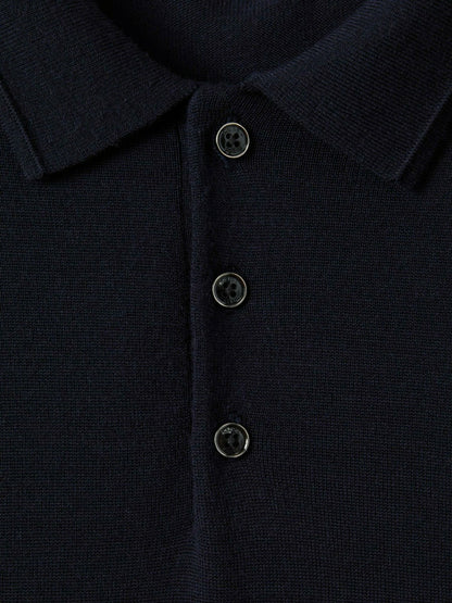 Merino Wool Polo Shirt in Navy | Reiss Men Recommended