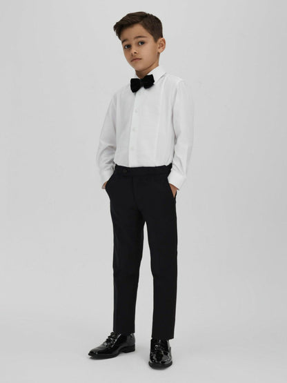 3-9 yrs Slim Fit Textured Bib Dinner Shirt in White | Reiss Children & Baby Signature