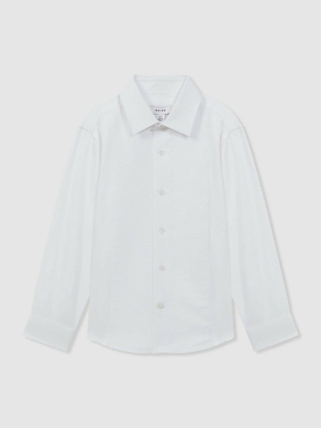 3-9 yrs Slim Fit Textured Bib Dinner Shirt in White | Reiss Children & Baby Signature