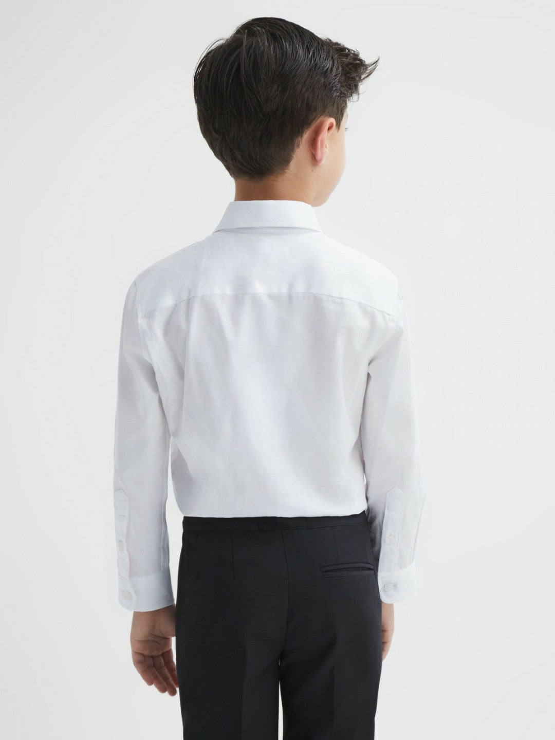 3-9 yrs Slim Fit Textured Bib Dinner Shirt in White | Reiss Children & Baby Signature