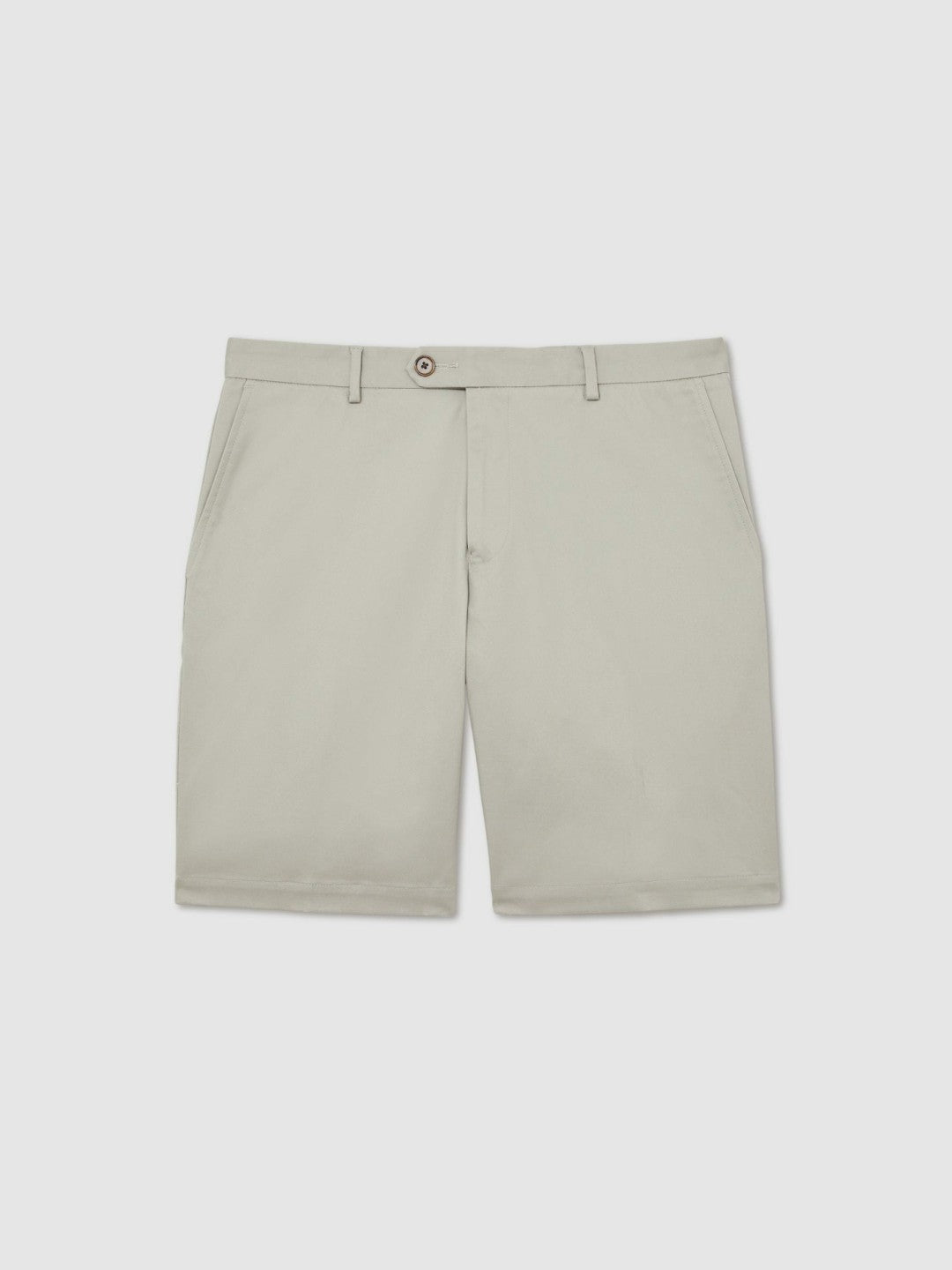 Cotton Chino Shorts With Stretch in Soft Sage | Reiss Men Exclusive