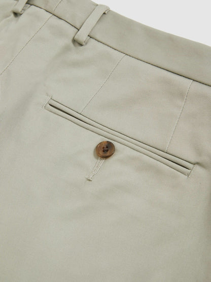 Cotton Chino Shorts With Stretch in Soft Sage | Reiss Men Exclusive